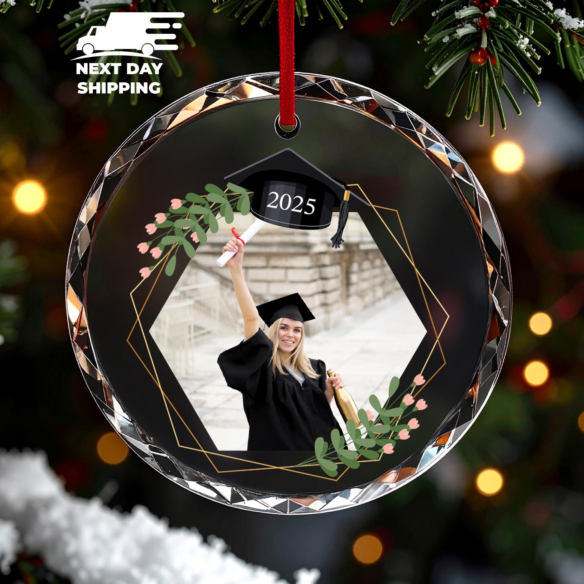 Personalized Graduation Photo Ornament 2026, Custom Graduate Picture Keepsake, Senior Class of 2026 Celebration Gift, Graduated Xmas Gift