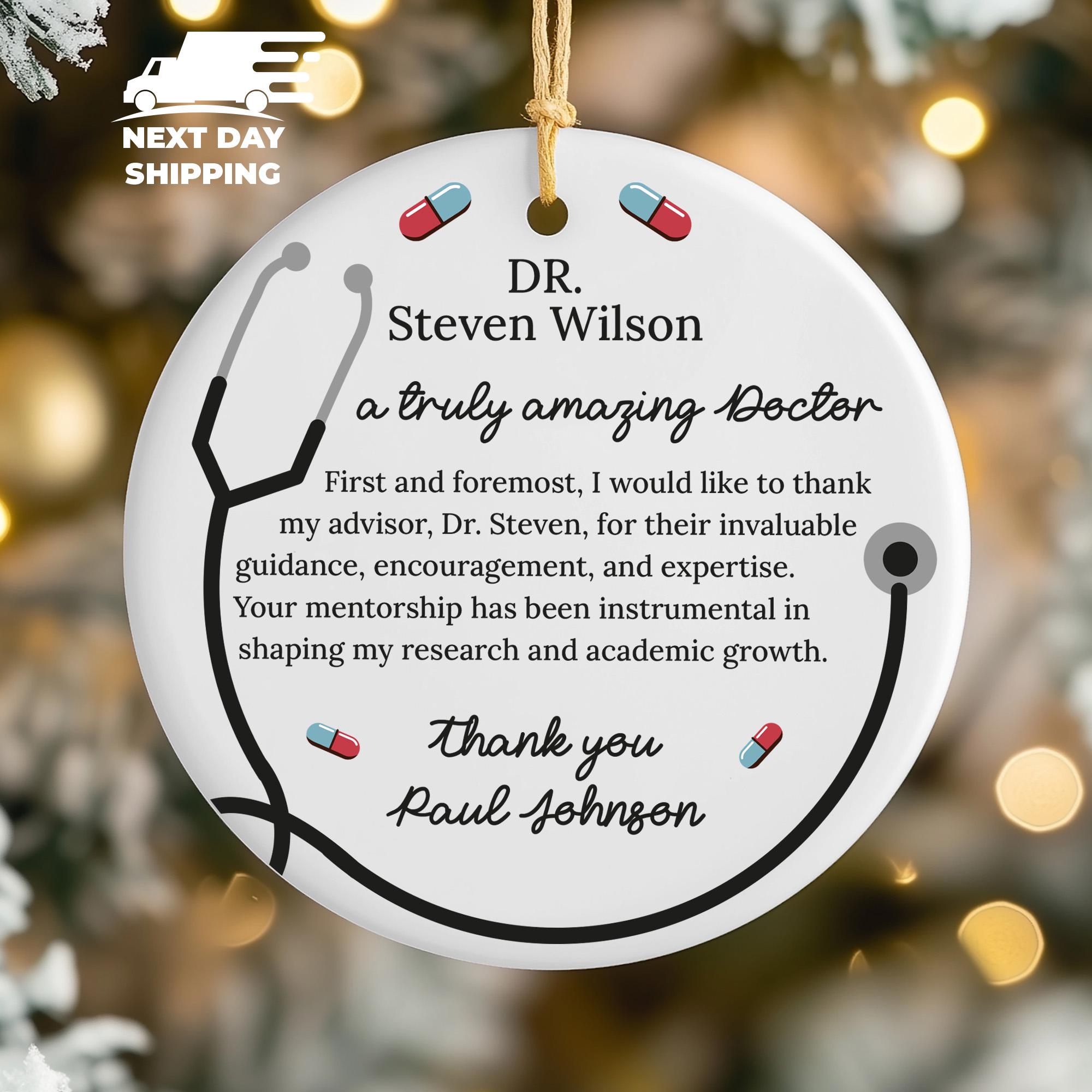 Personalized Doctor Name Ornament 2025, Custom Medical Appreciation Gift, Thank You Doctor Christmas Keepsake, Medical Student Ornament Gift