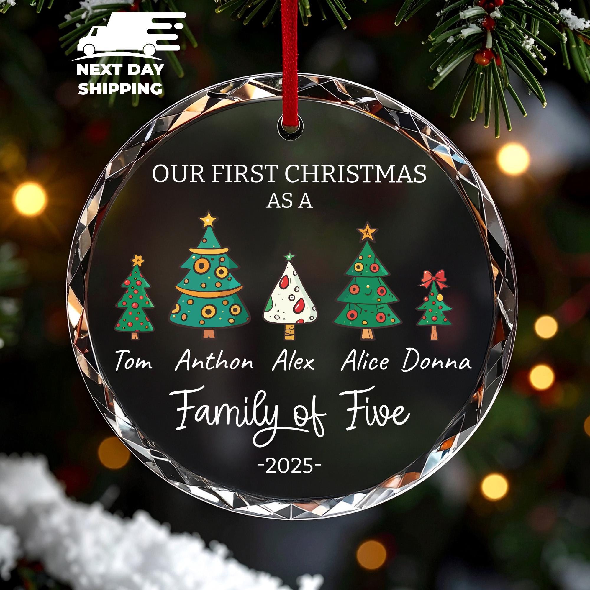 Personalized Family Christmas Ornament, Our First Christmas As a Family Keepsake, Custom Family Name Ornament, Parents Kids Ornament 2025