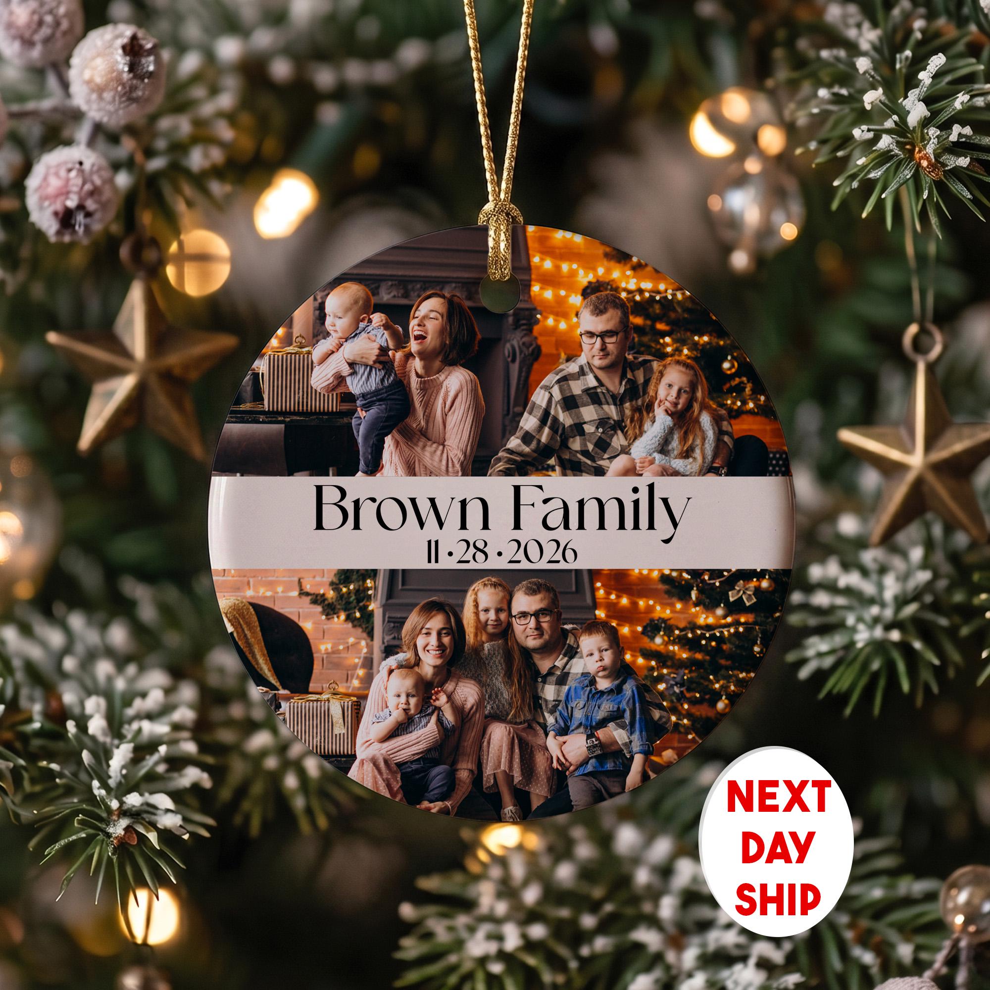 Personalized Photo Ornament, Custom Text Christmas Keepsake, Picture Ornament for Any Occasion, Acrylic Ceramic Glass Gift