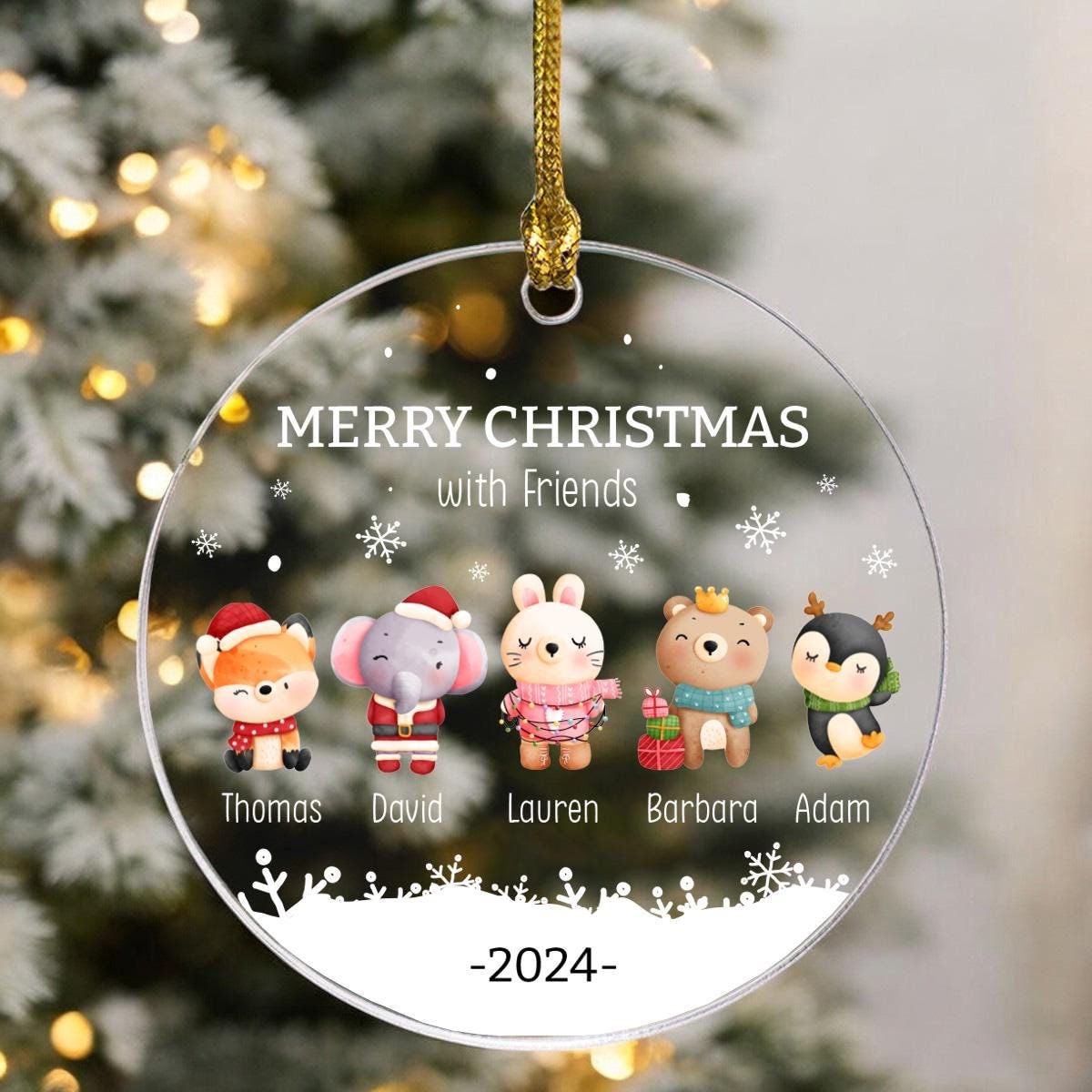 Custom Ornament For Friends, Friendship Ornament, Personalized Ornament, Christmas Ornament, Gift For Friends, Friends Name Ornament