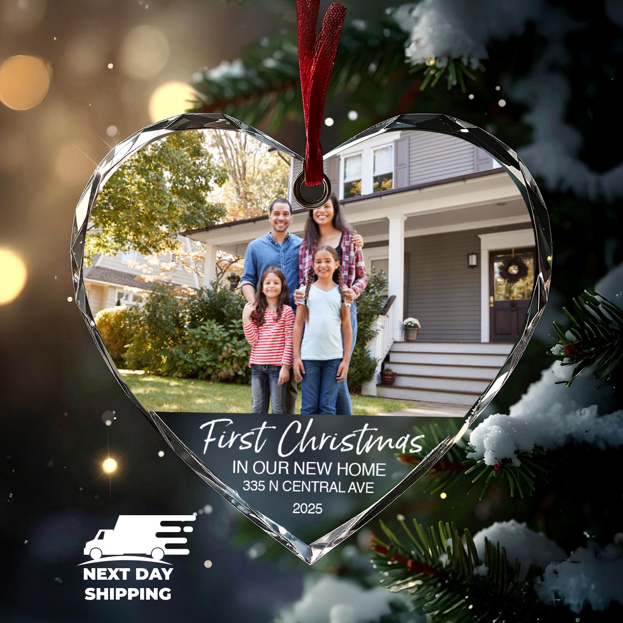 Personalized First Christmas in New Home Ornament 2025, New House Family Picture Holiday Keepsake, Custom First Home Christmas Photo Gift