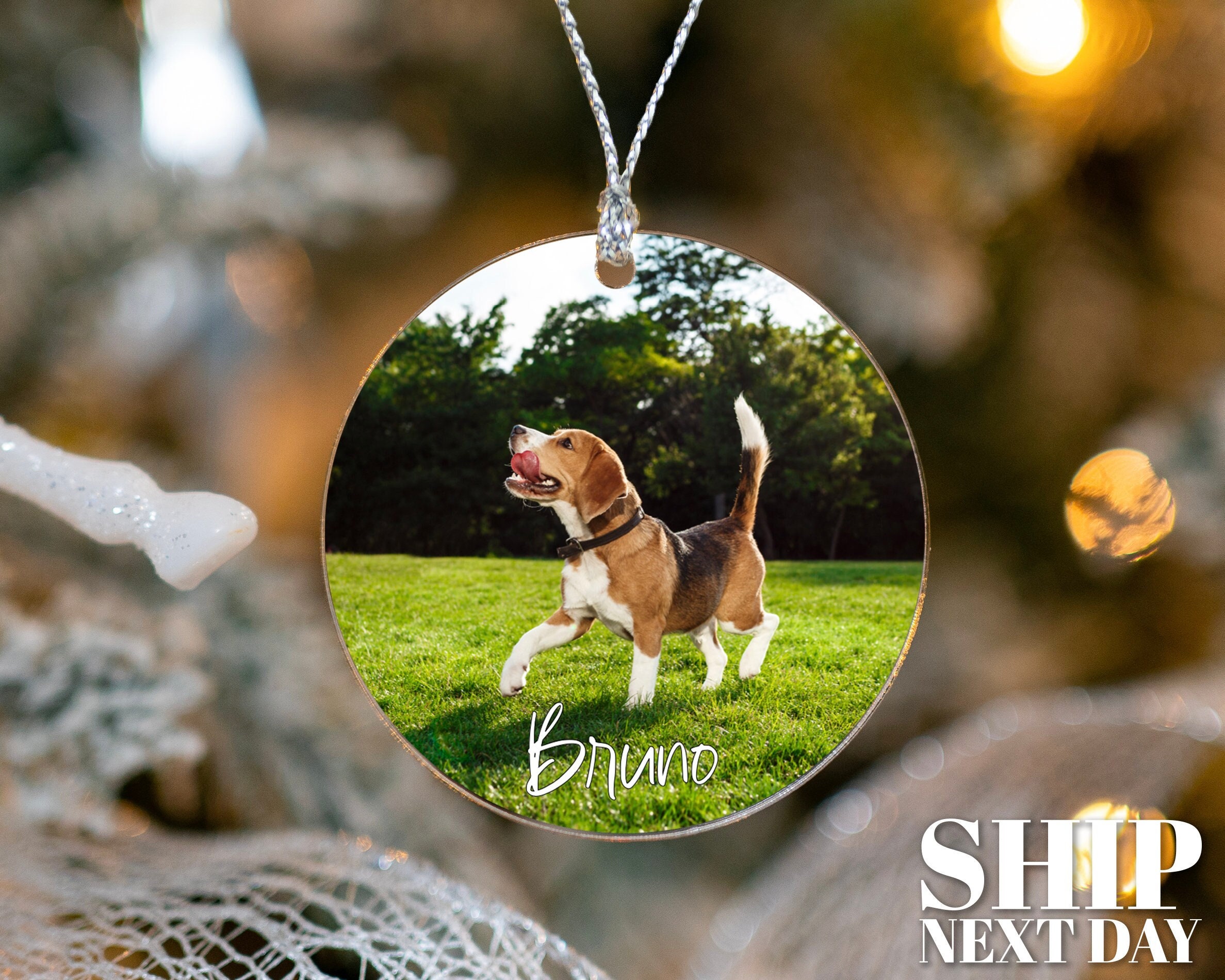 Personalized Pet Picture Ornament, Christmas Gifts, Dog Memorial Ornament, Pet Owner Gift Ornament, Custom Pet Ornament, Pet Photo Ornament