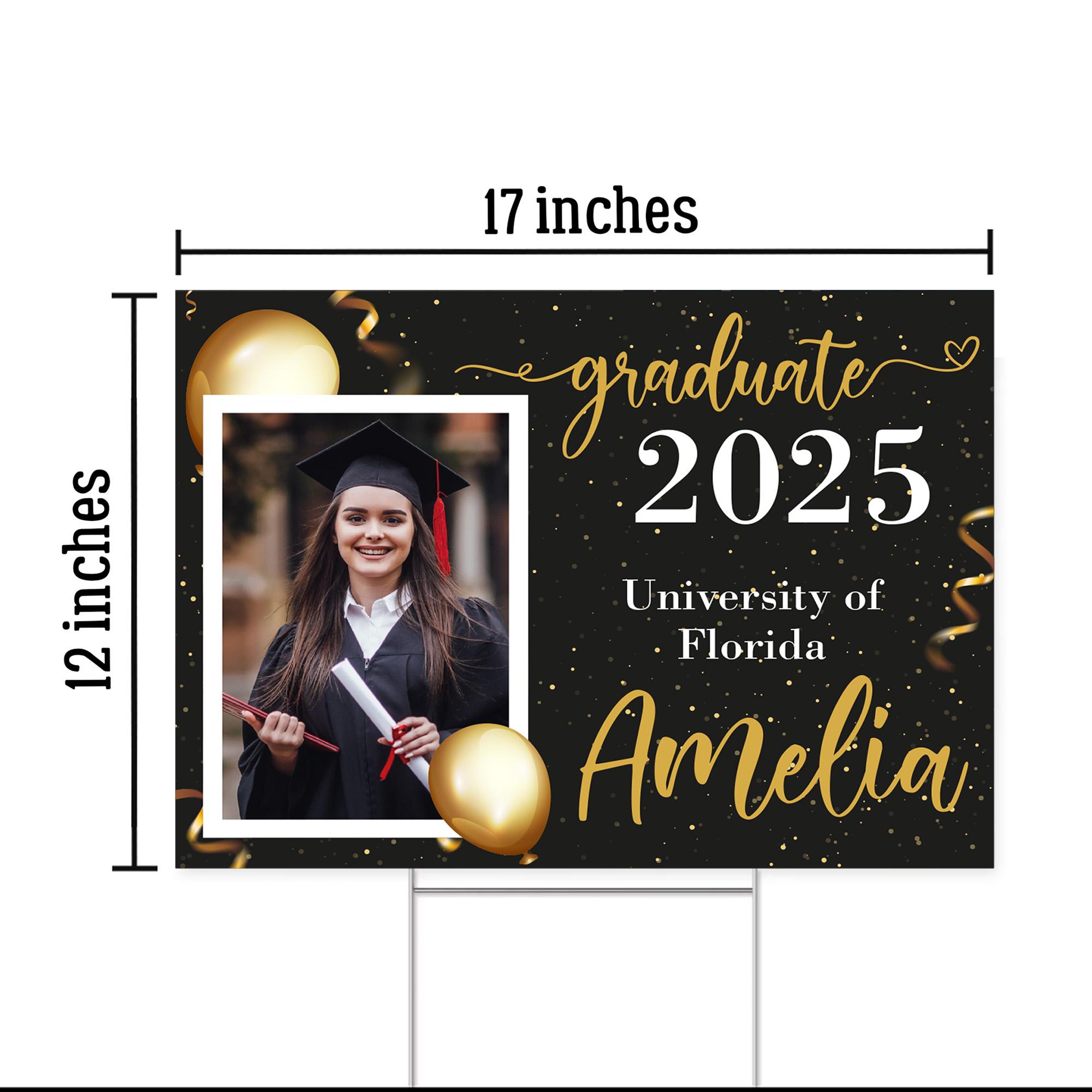 Graduation Sign Name University Graduation Yard Sign, Custom Picture Graduation Sign ...