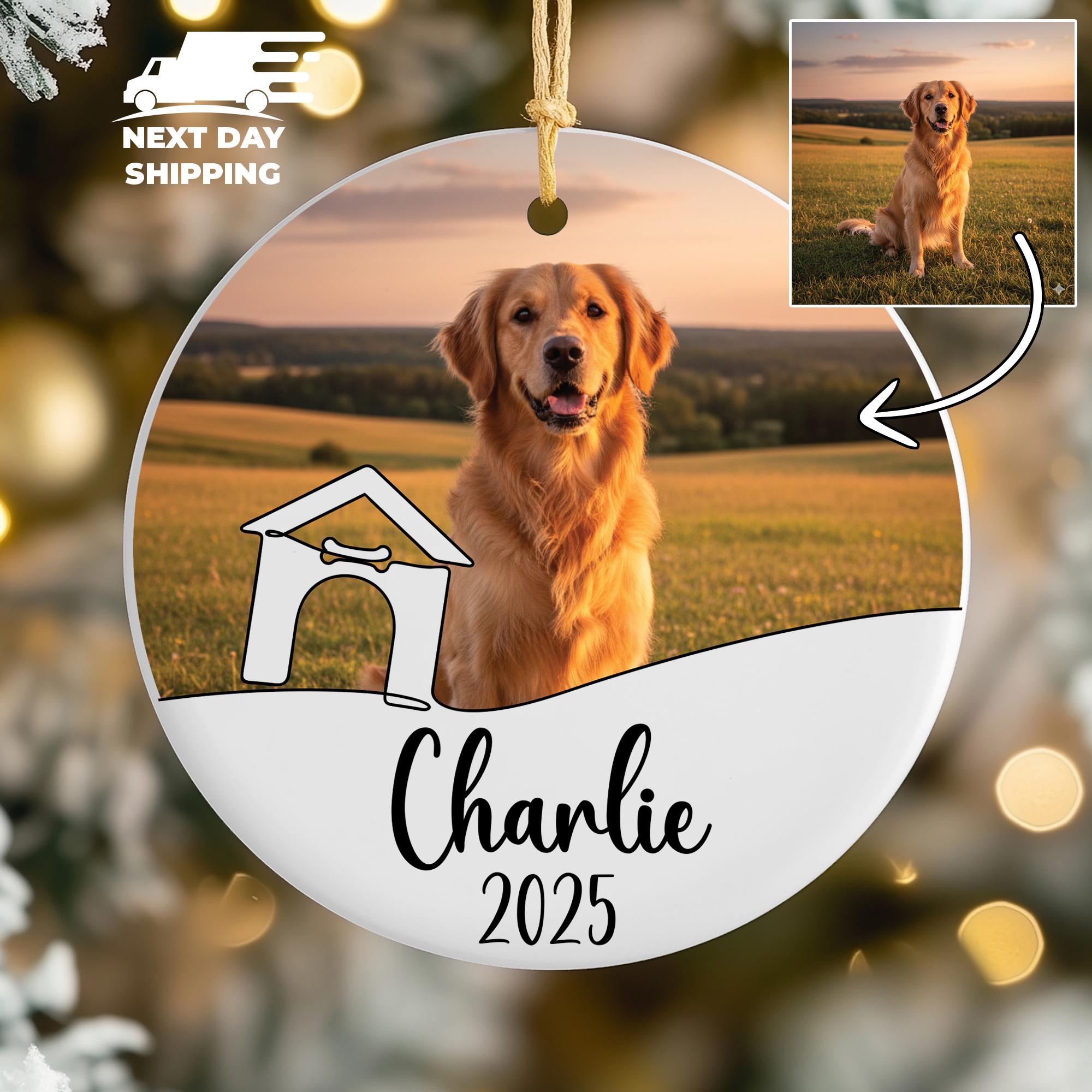 Personalized Dog Picture Ornament, Pet Owner Christmas Keepsake, Custom Cat Ornament, Dog Cat Dad Mom Ornament, Glass Ceramic Acrylic Decor