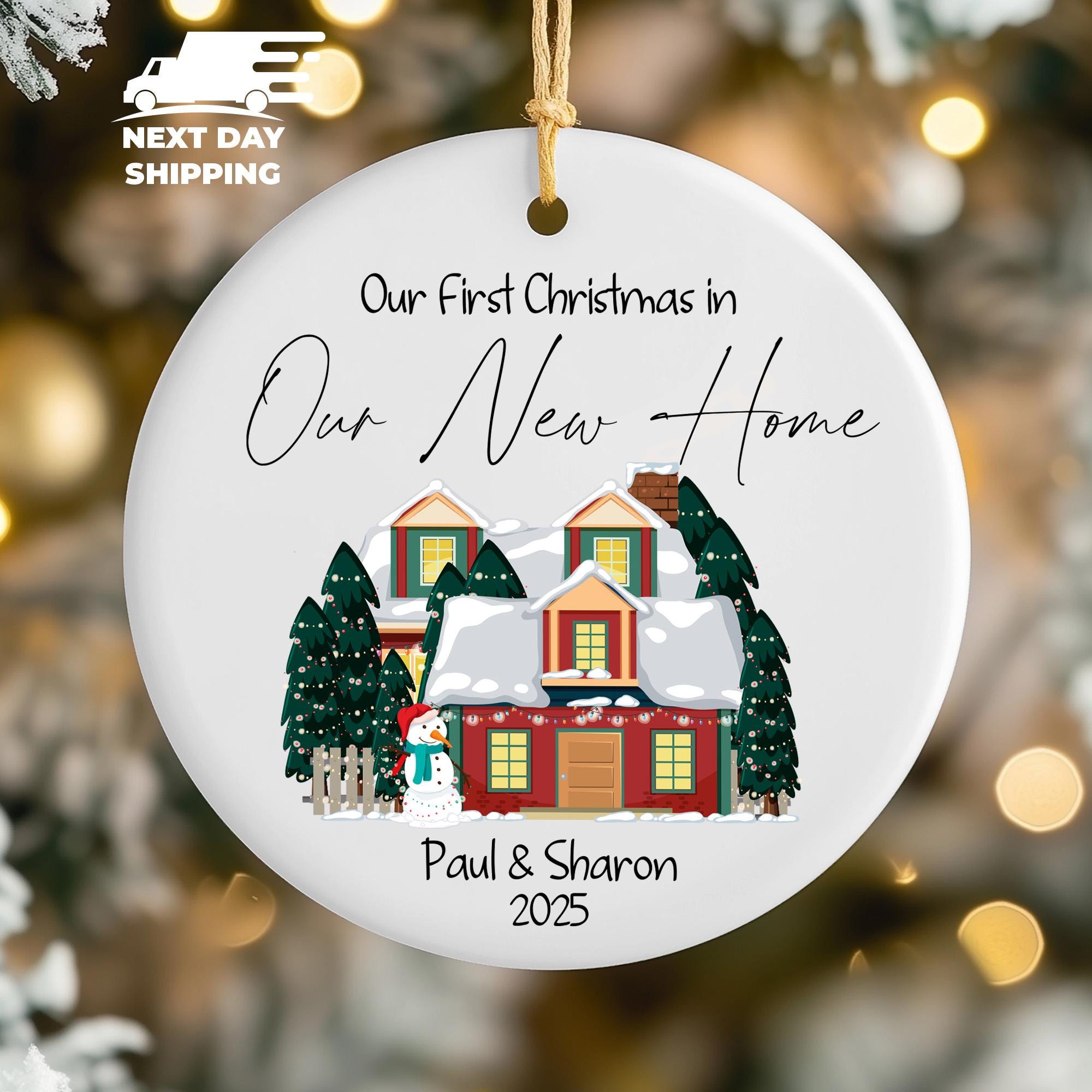 Our First Christmas in Our New Home Ornament 2025, Personalized Housewarming Gift, Custom New Homeowner Ornament, Couple Christmas Keepsake