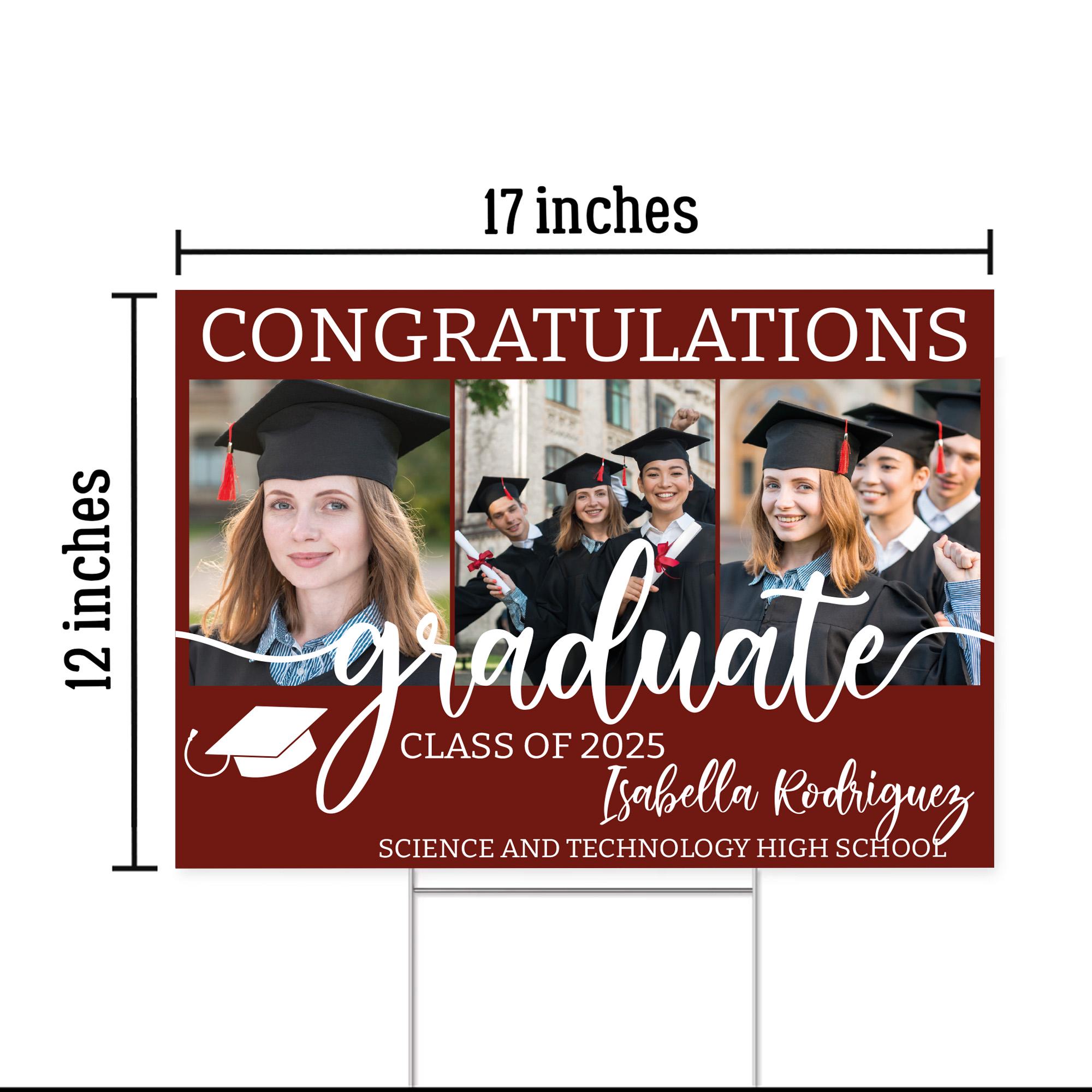 Lockview High School Grad Sign High School Graduation Sign With Three Pictures, Custom Photo ...