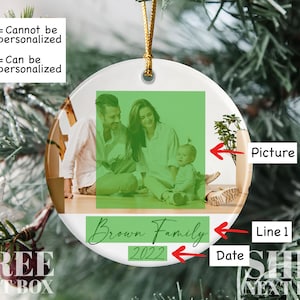 Personalized Family Picture Ornament, Christmas Gift Ornament, Custom ...