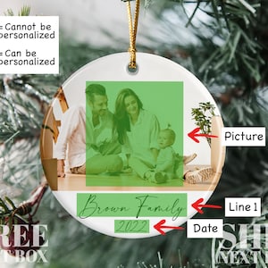 Personalized Family Picture Ornament, Christmas Gift Ornament, Custom Photo Ornament, Unique Christmas Ornament, Family Memorial Ornament image 3