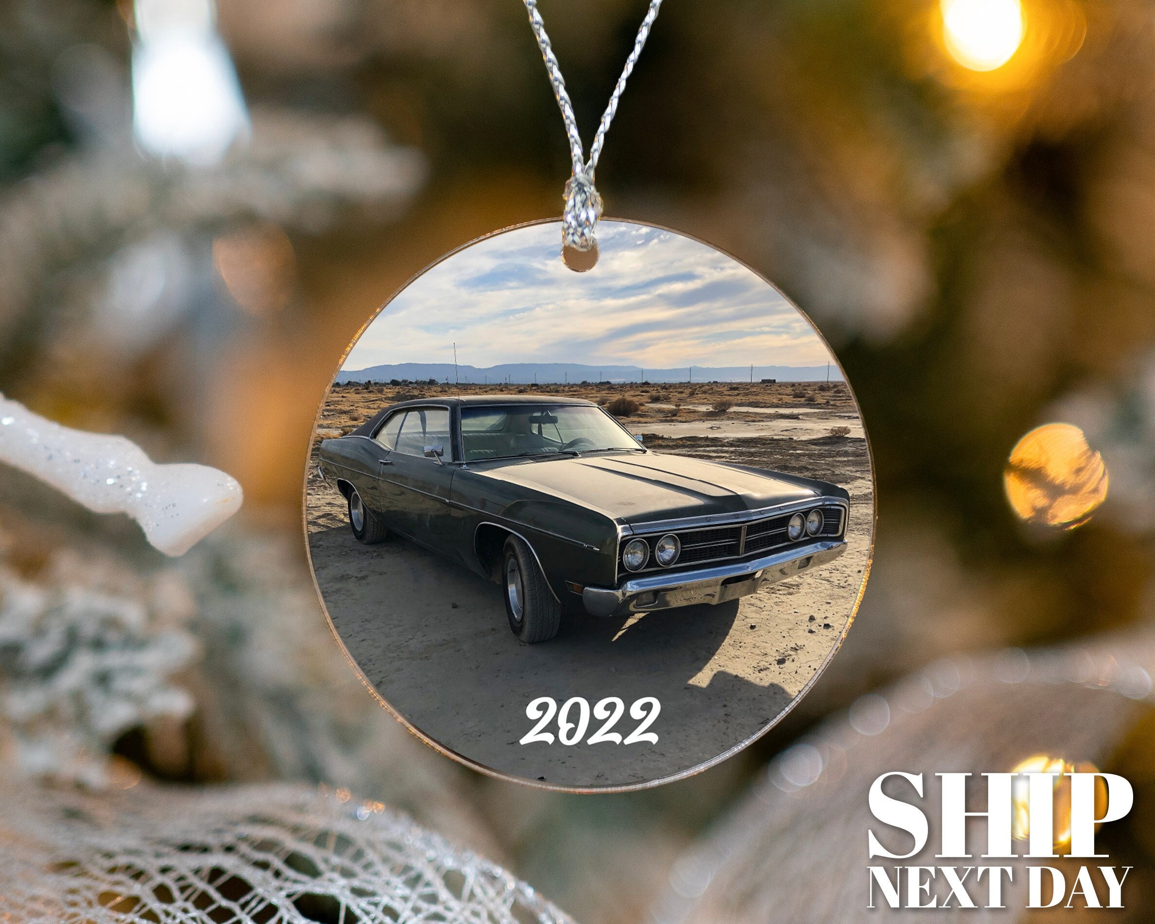 Personalized Christmas Ornament, Christmas Gifts, Car Lover Gifts, Gift For Him, Holiday Gift, Custom Picture Ornament, Ceramic Car Ornament