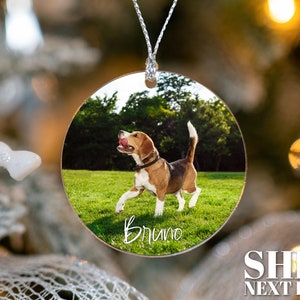 Personalized Pet Picture Ornament, Christmas Gifts, Dog Memorial Ornament, Pet Owner Gift Ornament, Custom Pet Ornament, Pet Photo Ornament