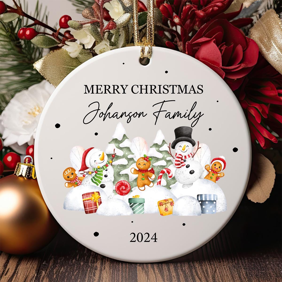 Custom Family Ornament, Family Name Ornament, Christmas 2024 Ornament, Christmas Keepsake Ornament, Family Memorial Ornament, Glass Ornament