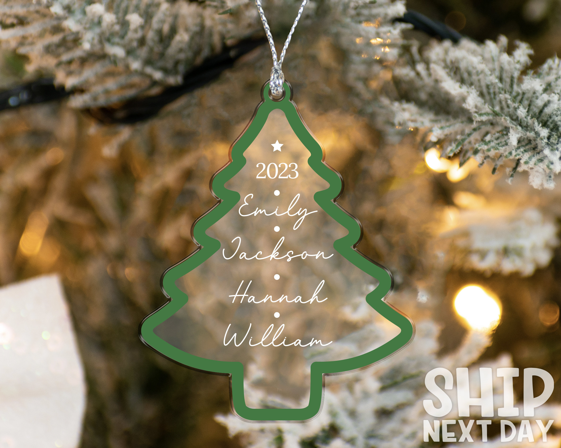 Personalized Family Christmas Tree Ornament, Custom Family Ornament, Christmas Gifts, Housewarming Gifts, Christmas 2023, Cute Ornament