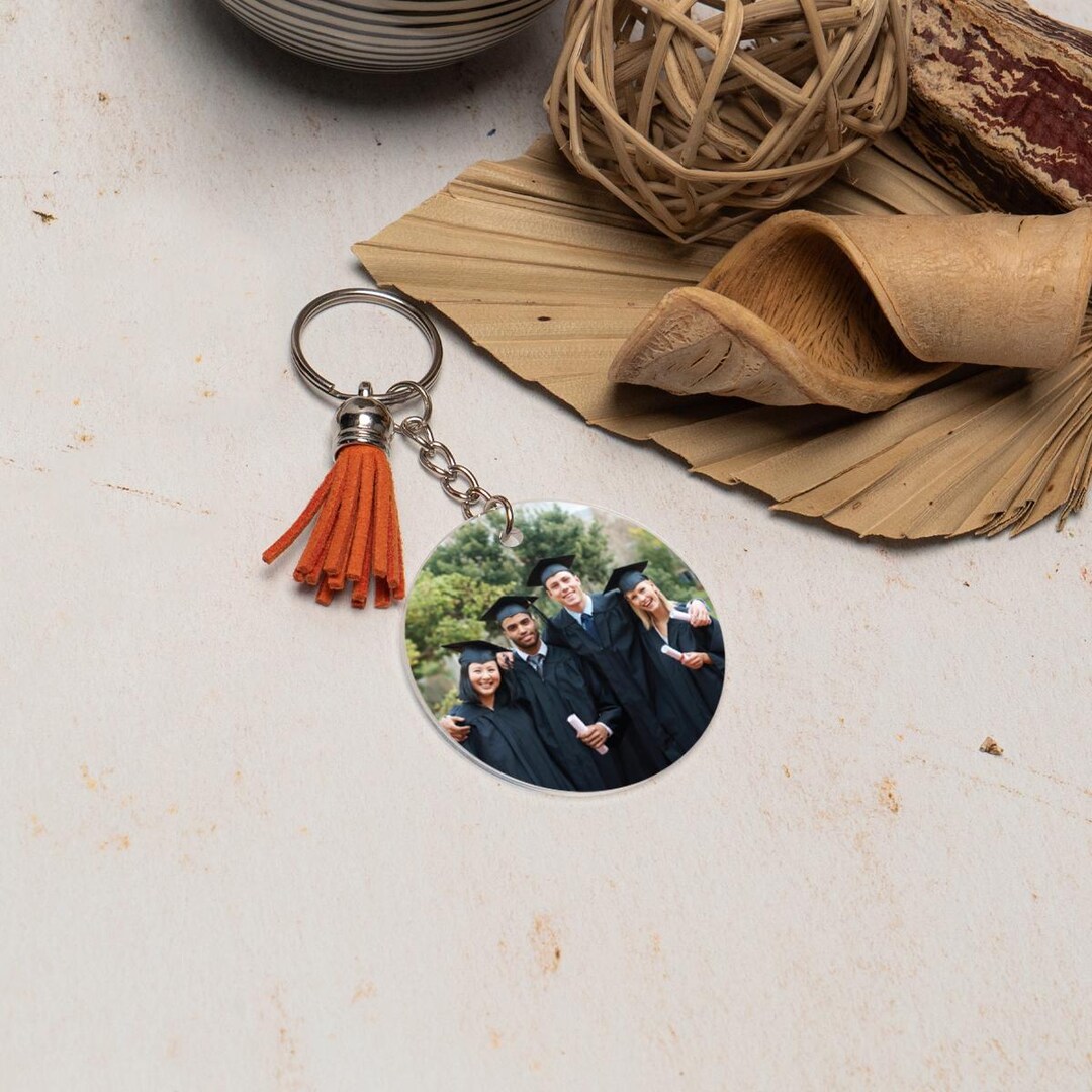 Grad Photo Round Keychain, School Friends Graduation Memorial Keychain ...