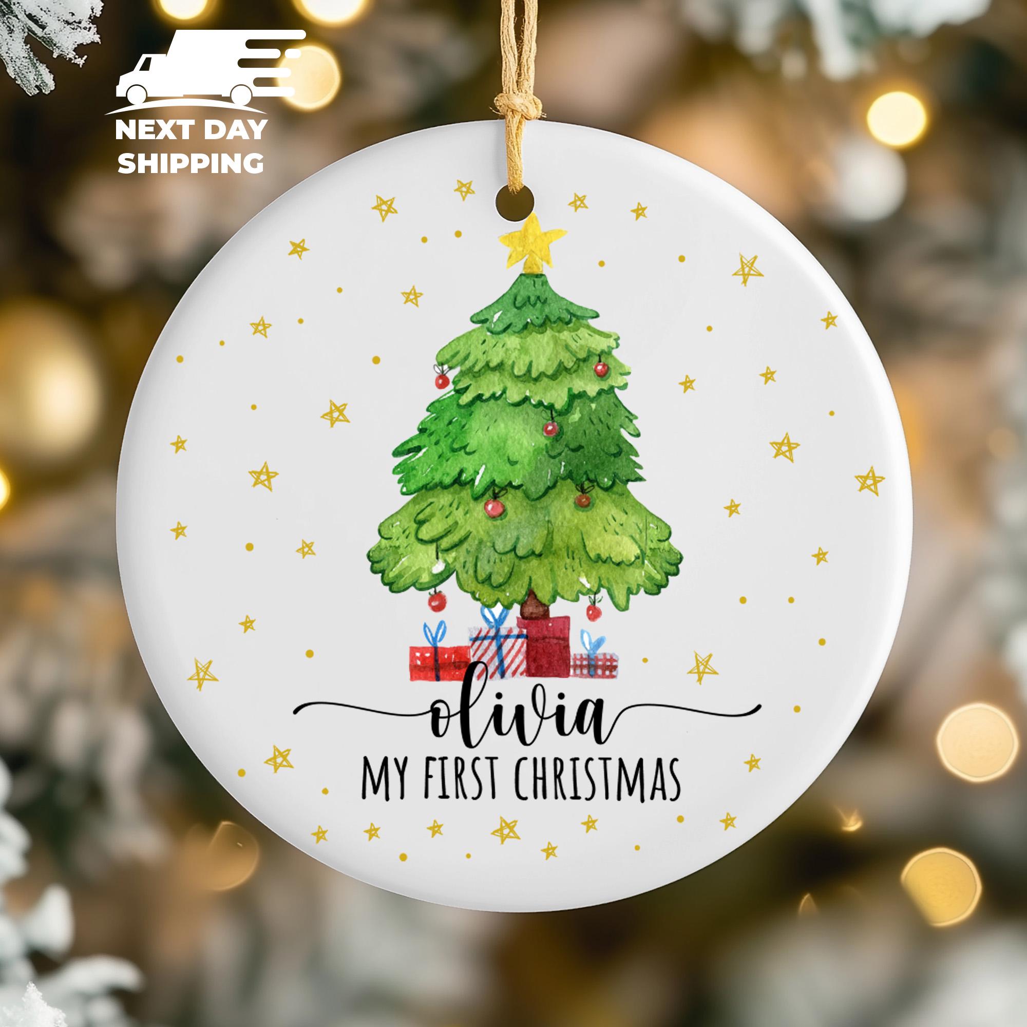First Christmas Tree Ornaments, Personalized Baby First Christmas Name Ornament, Newborn Christmas Tree Decor, Infant’s First Christmas Gift