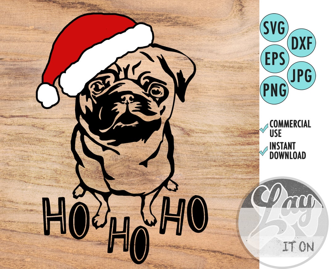 Pug Svg for Cricut Christmas Pug Svg File Xmas Pug Vector - Etsy UK