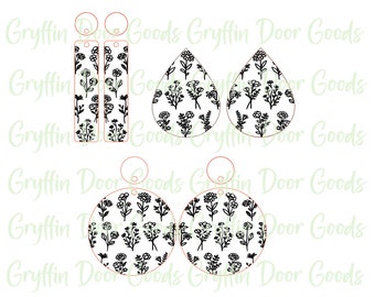 Wildflower Earrings SVG, DIGITAL File, Glowforge SVG Cut File