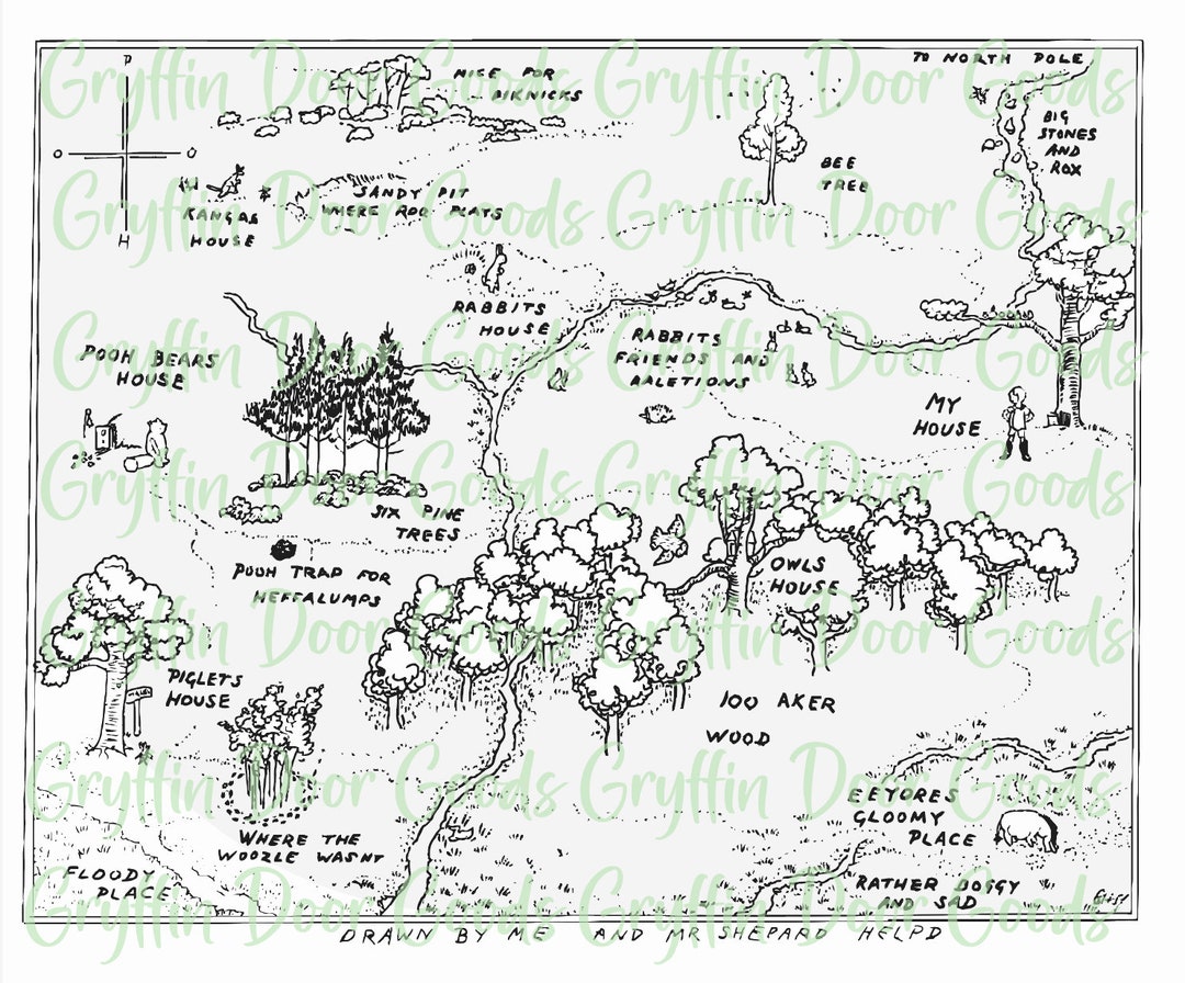100 Acre Wood Map Svg and Png File, Glowforge Cut File, DIGITAL FILE ...