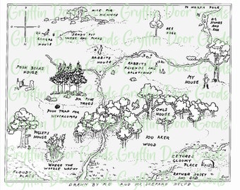 100 Acre Wood Map Svg and Png File, Glowforge Cut File, DIGITAL FILE ONLY