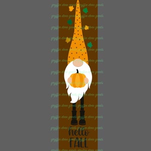 Fall Autumn Gnome Porch Leaner Svg, Glowforge Cut File, DIGITAL FILE ONLY