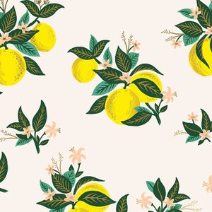 Fabric Sold By The HALF Yard | Rifle Paper Co. | Primavera Citrus Blossom Lemon