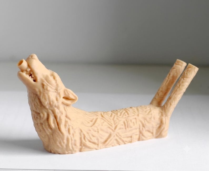 Wolf Double Tepi | Ceremonial Rapé Applicator | Hand-Finished 3D Printed Tepi Pipe | Unique Shamanic Tool | Spiritual Gift | Free Shipping imagen 2
