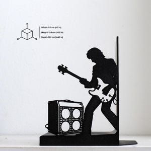 Rock Band Bookends, Guitar Lover Gift, Pop & Rock Musician Shelf Decor, Music Room Bookshelf Accent, Electric Guitar Bookends Pair imagen 3