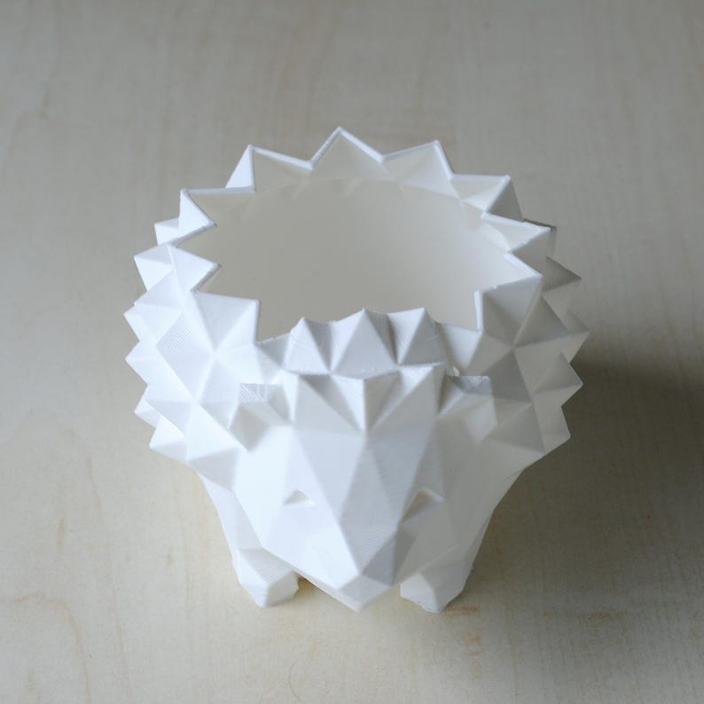 Low Poly Hedgehog Planter | 3D Printed Succulent Pot | Cute Desktop Planter for Cactus & Succulents | Available in 2 Sizes, Custom Drainage imagen 9
