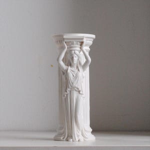Caryatid Pen Holder, Greek Goddess Pencil Cup, Classical Column Desk Organizer, 3D Printed Office Decor, Gift for Writers imagen 3