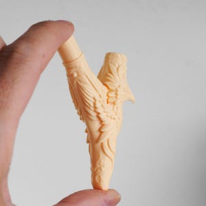 Phoenix Bird Kuripe | Handmade 3D Printed Sacred Snuff Pipe | Shamanic Rapé Applicator | Spiritual Ceremony Tool | Tribal Engraved Kuripe imagen 3