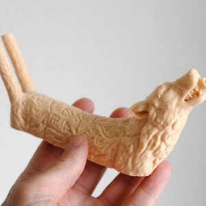 Wolf Double Tepi | Ceremonial Rapé Applicator | Hand-Finished 3D Printed Tepi Pipe | Unique Shamanic Tool | Spiritual Gift | Free Shipping imagen 6