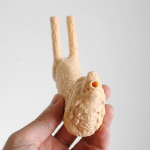 Wolf Double Tepi | Ceremonial Rapé Applicator | Hand-Finished 3D Printed Tepi Pipe | Unique Shamanic Tool | Spiritual Gift | Free Shipping imagen 5