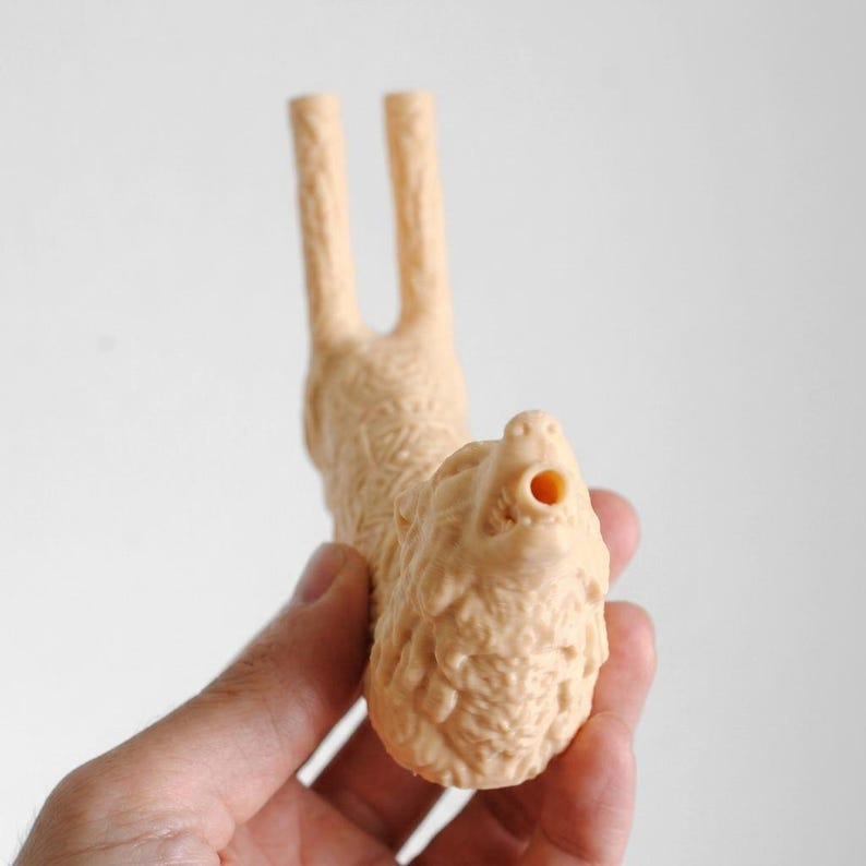 Wolf Double Tepi | Ceremonial Rapé Applicator | Hand-Finished 3D Printed Tepi Pipe | Unique Shamanic Tool | Spiritual Gift | Free Shipping imagen 5
