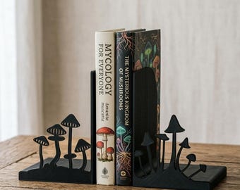 Mushroom Bookends – 3D Printed Fungi Decor, Hand-Painted Shelf Accessories, Unique Gift for Readers & Cottagecore Lovers | Free Shipping