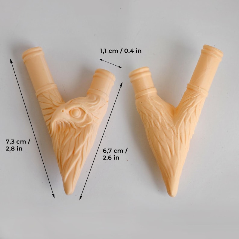 Eagle Kuripe – 3D Printed Self Applicator Pipe – Shamanic Rapé Tool – Eagle Totem Sacred Pipe – Lightweight Ritual Kuripe imagen 6