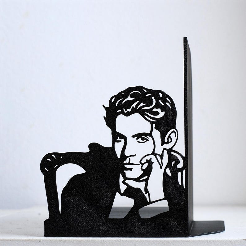 Federico García Lorca Bookends, Literary Decor, Dark Academia Bookshelf Art, 3D Printed Book Lover Gift, Library Decor image 5