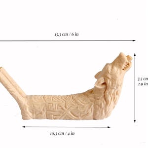 Wolf Double Tepi | Ceremonial Rapé Applicator | Hand-Finished 3D Printed Tepi Pipe | Unique Shamanic Tool | Spiritual Gift | Free Shipping imagen 7