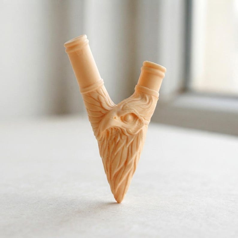 Eagle Kuripe – 3D Printed Self Applicator Pipe – Shamanic Rapé Tool – Eagle Totem Sacred Pipe – Lightweight Ritual Kuripe imagen 1