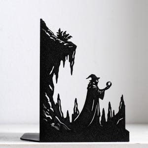King Arthur & Merlin Bookends – Excalibur Fantasy Bookends – Arthurian Legend Decor – 3D Printed Matte Black PLA – For Fantasy Book Lovers imagen 6