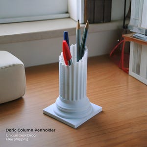 Doric Column Pen Holder – Greek Architecture Desk Organizer, 3D Printed PLA, Classical Office Decor, Unique Gift | Free Shipping