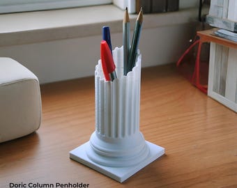 Doric Column Pen Holder – Greek Architecture Desk Organizer, 3D Printed PLA, Classical Office Decor, Unique Gift | Free Shipping