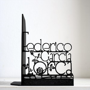 Federico García Lorca Bookends, Literary Decor, Dark Academia Bookshelf Art, 3D Printed Book Lover Gift, Library Decor image 6