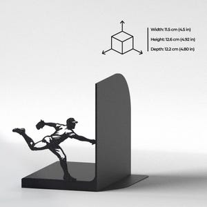 Baseball Bookends, 3D Printed Book Ends, Sports Decor for Office, Pitcher and Batter Bookends, Unique Gift for Baseball Fans, Matte Black imagen 3