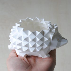 Low Poly Hedgehog Planter | 3D Printed Succulent Pot | Cute Desktop Planter for Cactus & Succulents | Available in 2 Sizes, Custom Drainage imagen 12