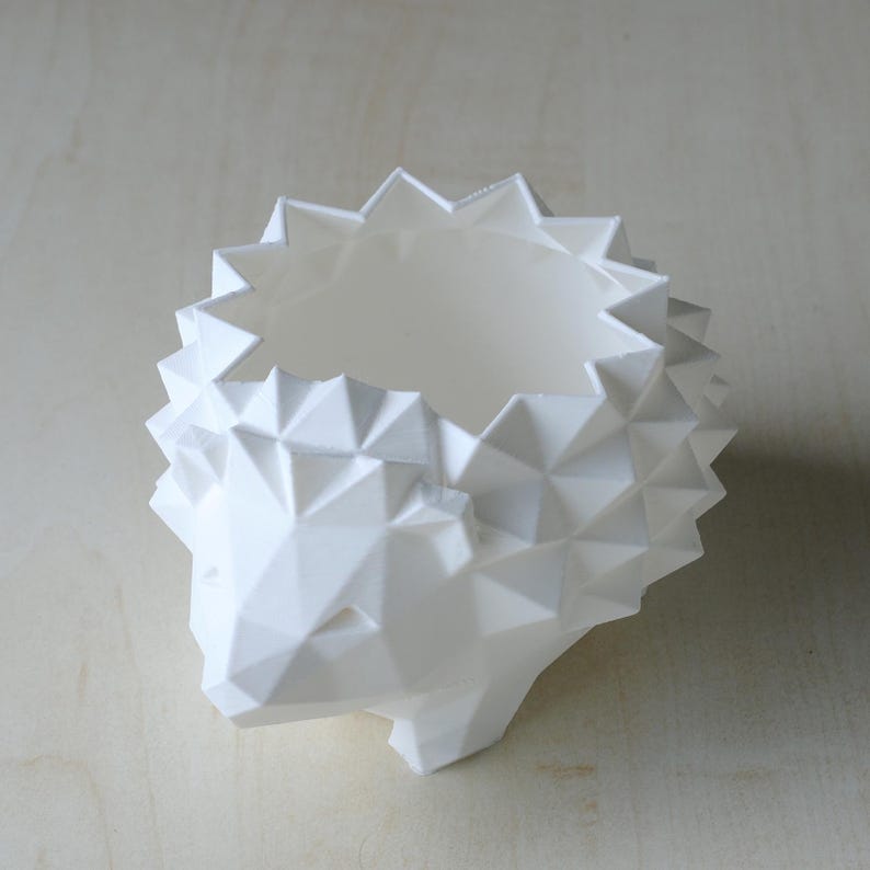 Low Poly Hedgehog Planter | 3D Printed Succulent Pot | Cute Desktop Planter for Cactus & Succulents | Available in 2 Sizes, Custom Drainage imagen 7