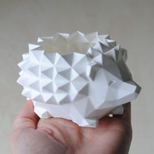 Low Poly Hedgehog Planter | 3D Printed Succulent Pot | Cute Desktop Planter for Cactus & Succulents | Available in 2 Sizes, Custom Drainage imagen 13