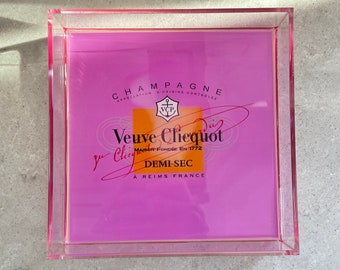 Acrylic Resin 6x6 Pink Label Champagne Tray