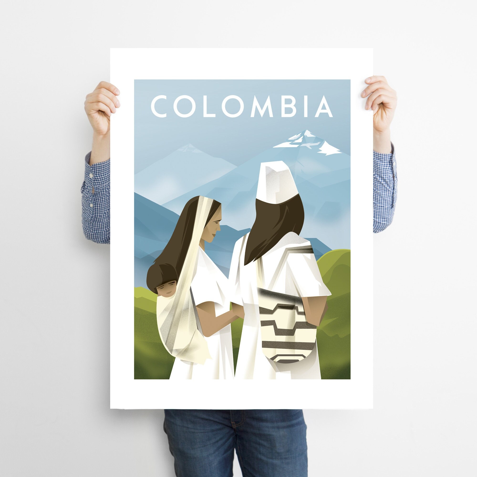 Sierra Nevada de Santa Marta, Poster Colombia, Travel poster Colombia, Print, Poster, Wall Art 24x40 30x40 40x50 50x70 60x90 cm A2 A3