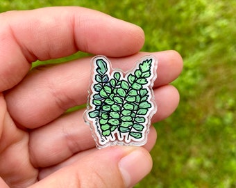 Fern Acrylic Pin, Nature Inspired, gift for the outdoorsy one