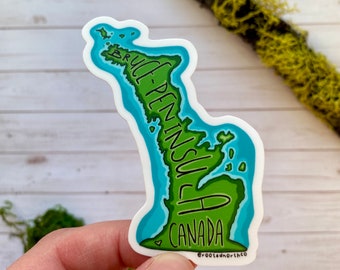 Bruce Peninsula Map, Vinyl Sticker, Bruce Peninsula, Fathom Five, Canadian National Parks, Explore the Bruce, Ontario Canada